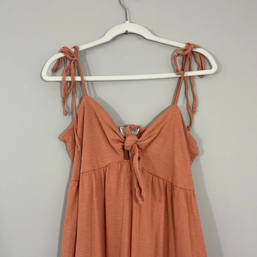 ASOS Apricot Peach Tie Front Swing Wide Leg Jumpsuit - Picture 7 of 13